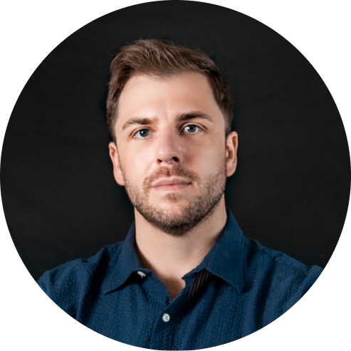 Illustrated portrait of Alex Hagemeister with neon rim lighting